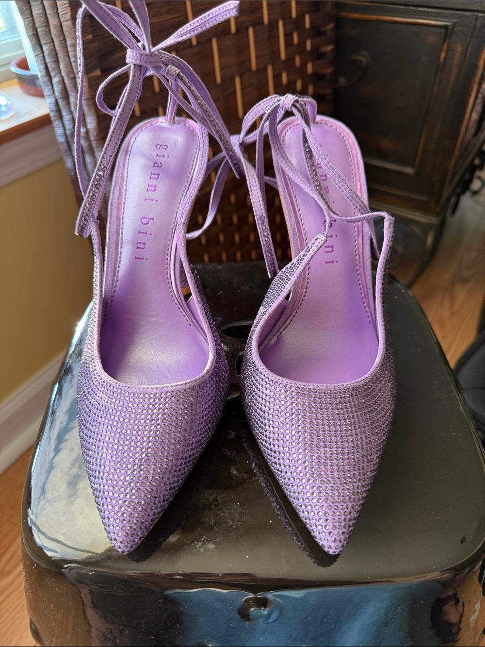 Gianni Bini Shoes | Gianni Bini Alexi Rhinestone Embellished Ankle Wrap7.5